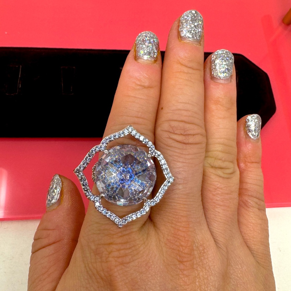 Kate Spade Iridescent Crystal Cocktail Ring 7 3/4